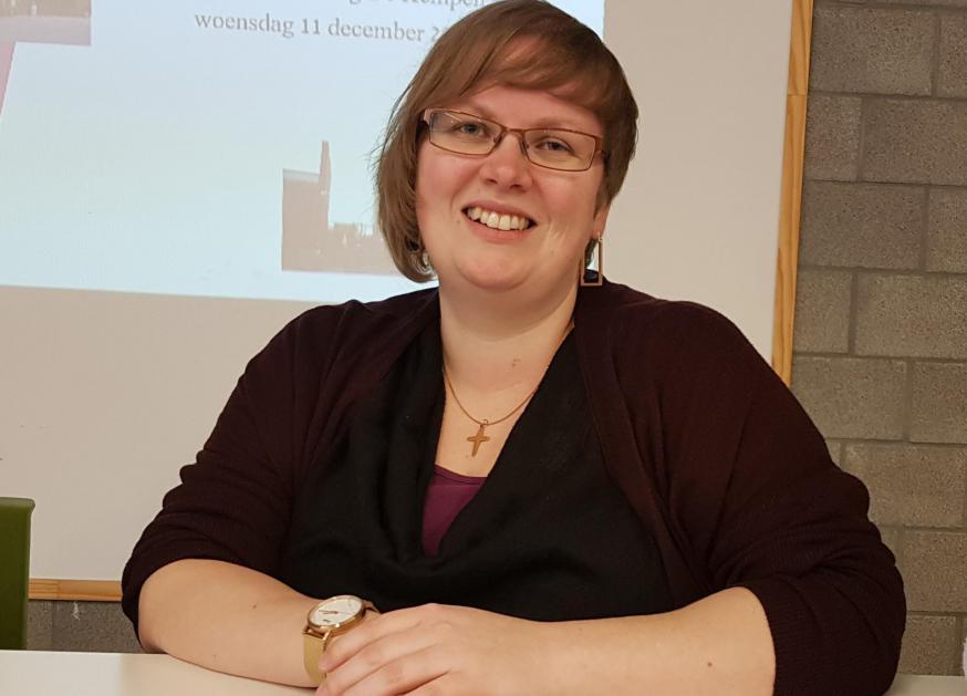 Hanne Jacoks, katholiek aalmoezenier in de gemeenschapsinstelling De Kempen in Mol © GL Hanne Jacoks, katholiek aalmoezenier in de gemeenschapsinstelling De Kempen in Mol © GL