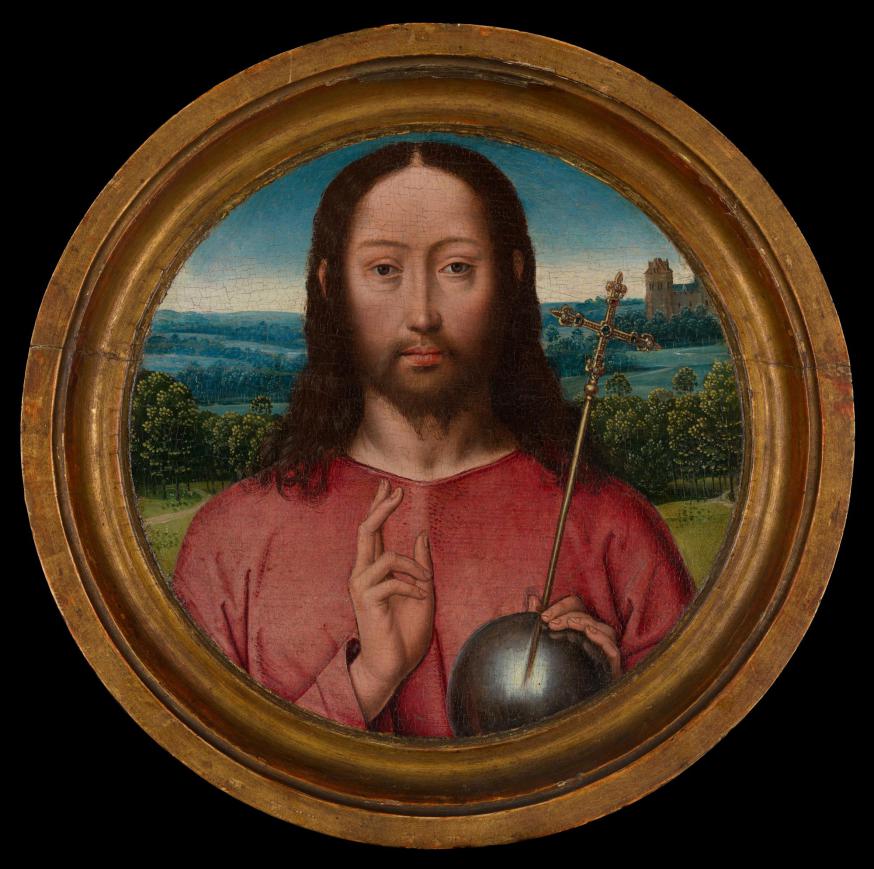 'De Salvator Mundi. uit de school van Hans Memling, ca. 1480 