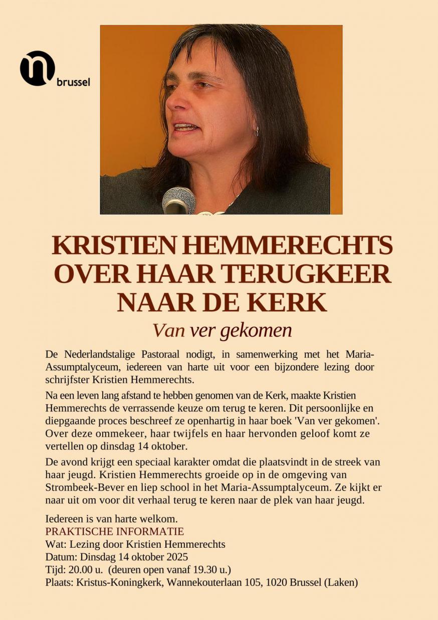 KRISTIEN HEMMERECHTS OVER HAAR TERUGKEER NAAR DE KERK © Vicariaat Brussel
