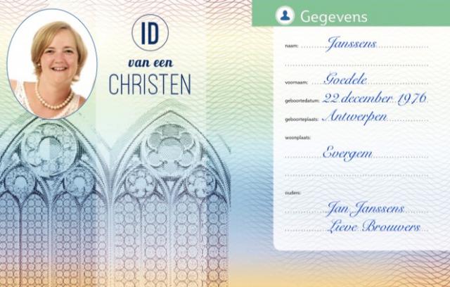 Zo ziet de voorkant van de 'ID van een christen' van Goedele eruit. © Lieve Wouters