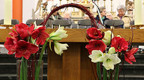 Bloemen in de kerk 