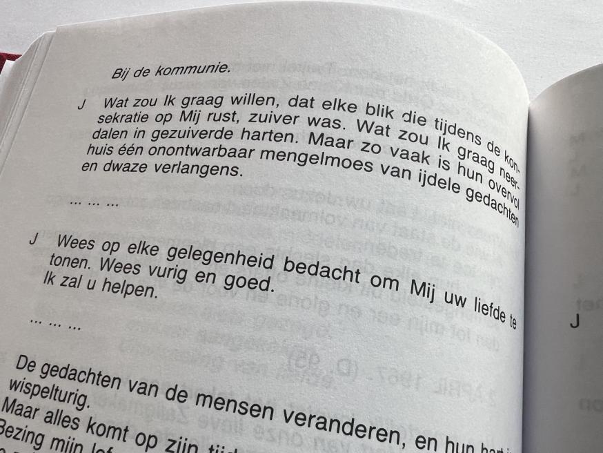 Tekst uit de boodschappen van Jezus aan Marguerite en de kleine zielen, van 1965 tot 1995 © Chris De Groote