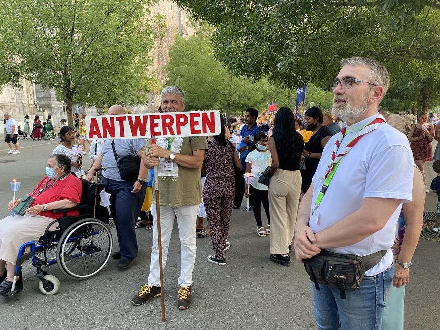 Wim bij een diocesane bedevaart in Lourdes. © Christa Damen