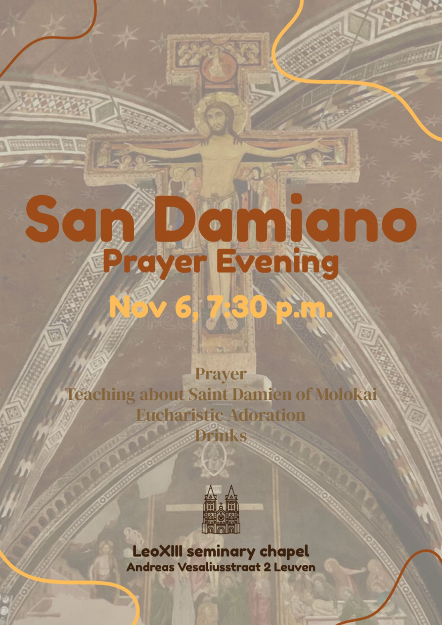 Affiche met uitnodiging, San Damiano, Leuven © Chris De Groote