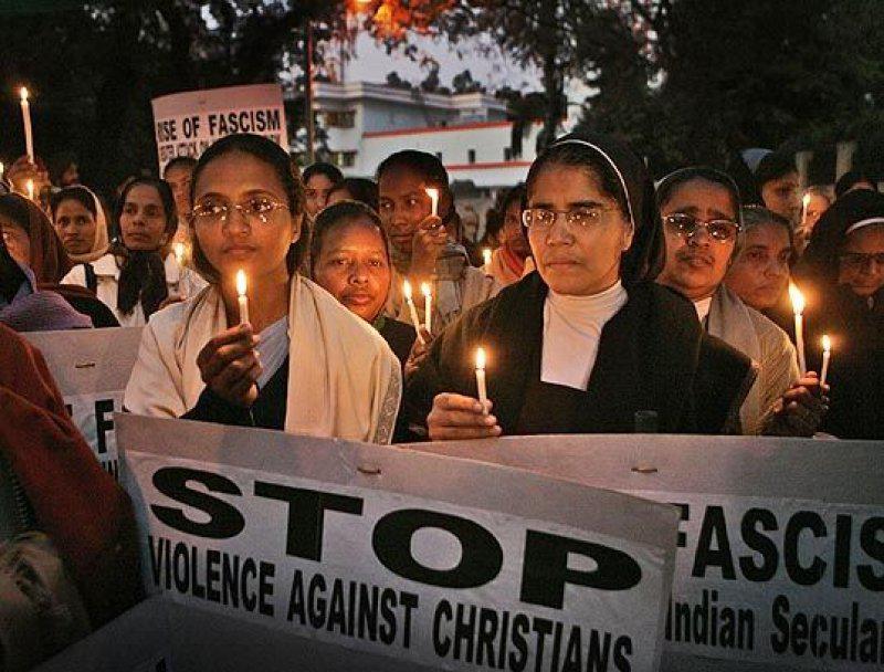 Protestmars tegen het antichristelijke geweld in India © Asianews
