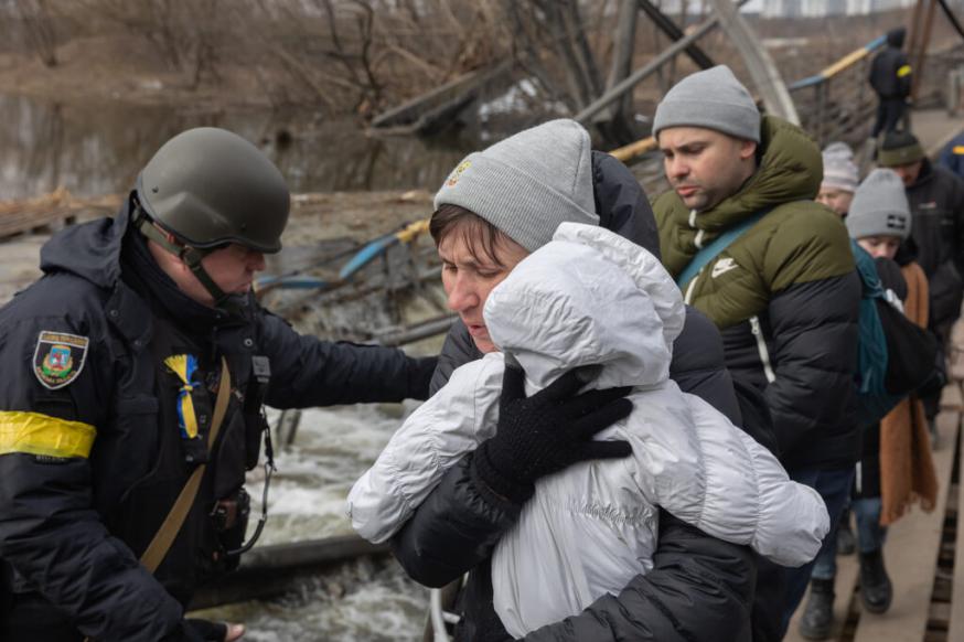 Oekraïense vluchtelingen in Irpin © Shutterstock