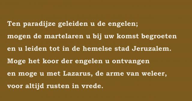 In paradisum © Pastorale eenheid H. Augustinus