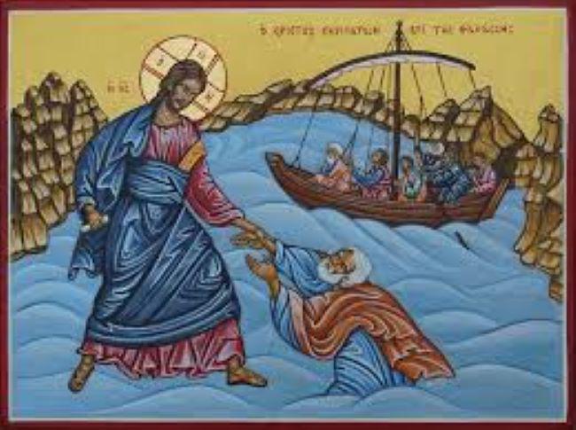 Jezus loopt over water © Liesbeth's Iconen