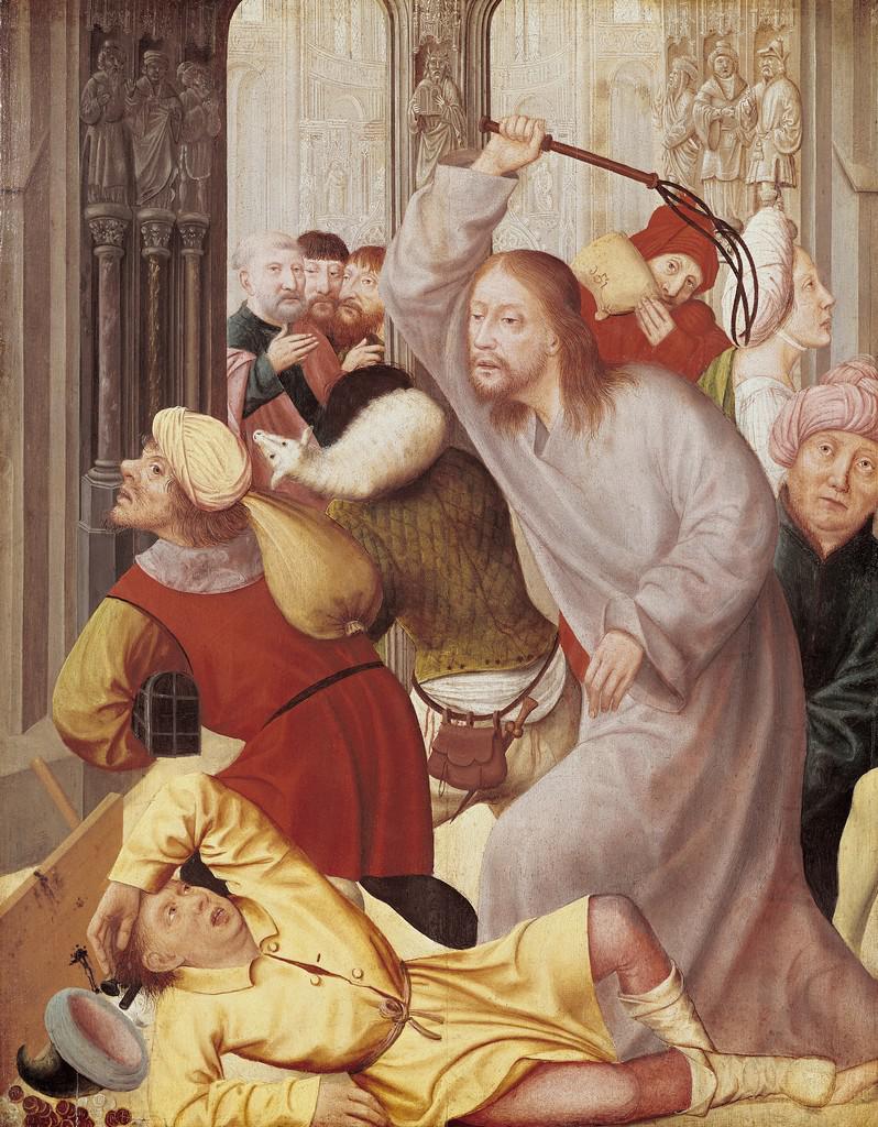 Jezus verjaagt de handelaars uit de tempel - Quinten Massijs - 16de eeuw © KMSKA