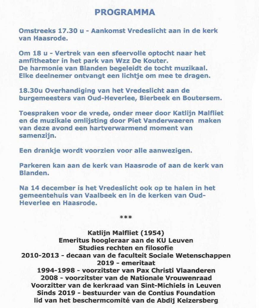 Vredeslicht © Past. zone Oase