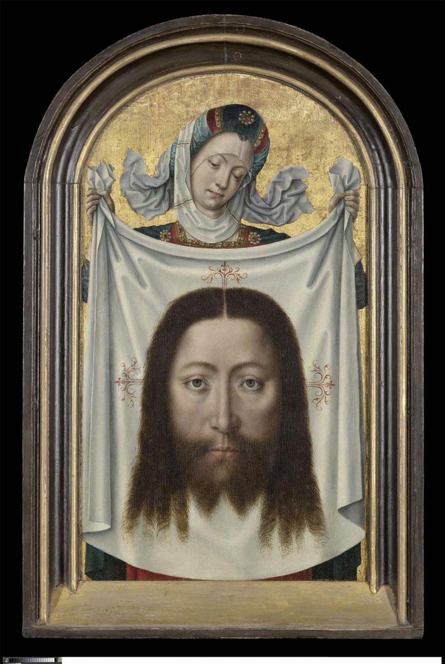 Veronica toont ons Jezus’ gelaat, gezien door een anonieme Brugse meester uit de late vijftiende eeuw.  © Vlaamse kunstcollectie/Musea Brugge