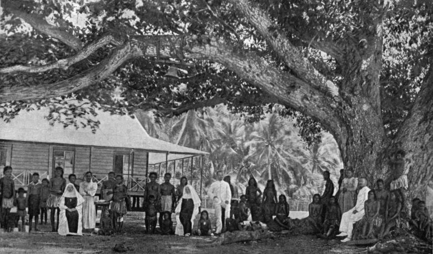 Katholieke missie Nauru, Micronesië. Foto van Augustin Erdland, 1914. © © Wikicommons / Rémih