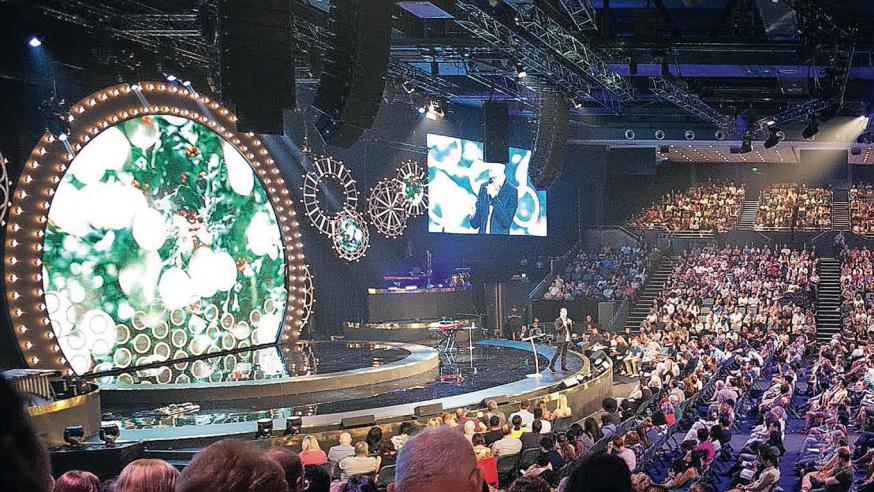 Kerkdienst in de grote zaal van Hillsong Church in Sydney Australië © RR
