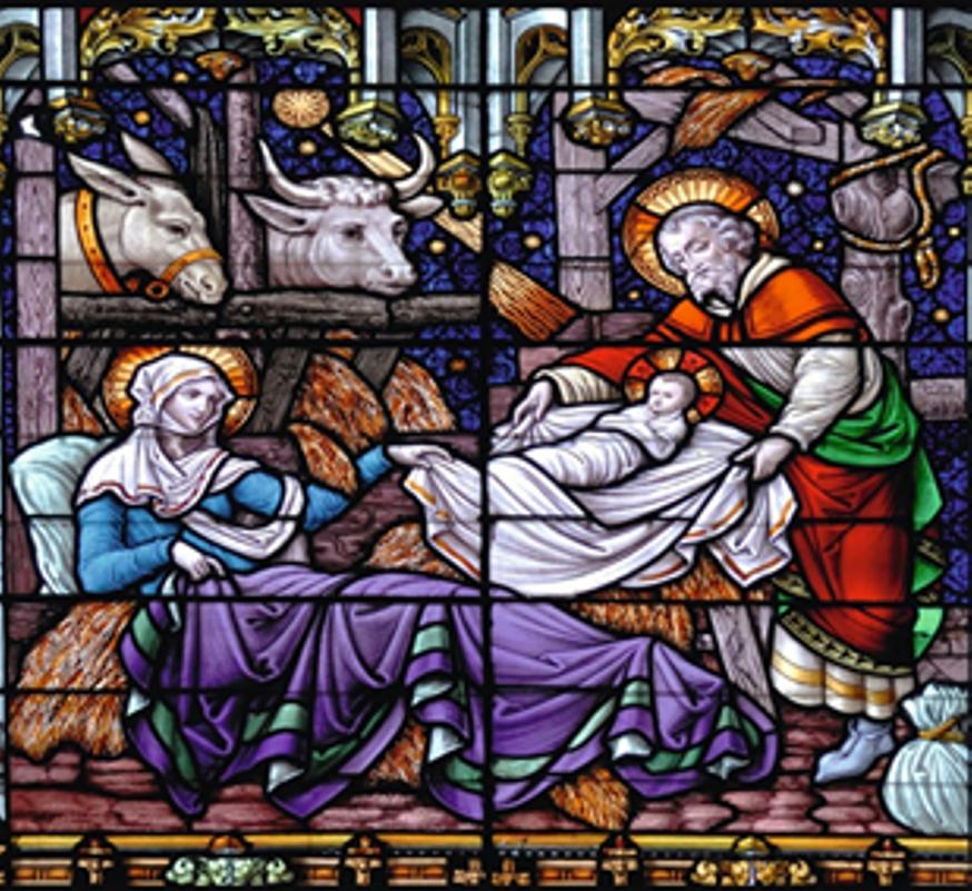 Glasraam in de Sint-Romboutskathedraal in Mechelen 