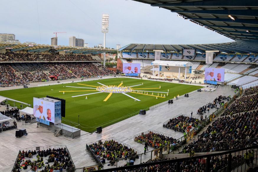 Eucharistieviering met paus Franciscus in het Koning Boudewijnstadion © Pastorale zone Leuven aan de Dijle