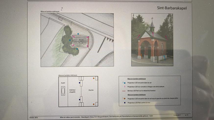Lichtplan Barbarakapel in Baardegem (HopParochie Sint Benedictus)  