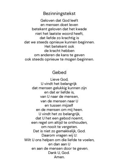 Liefde: tekst mei 