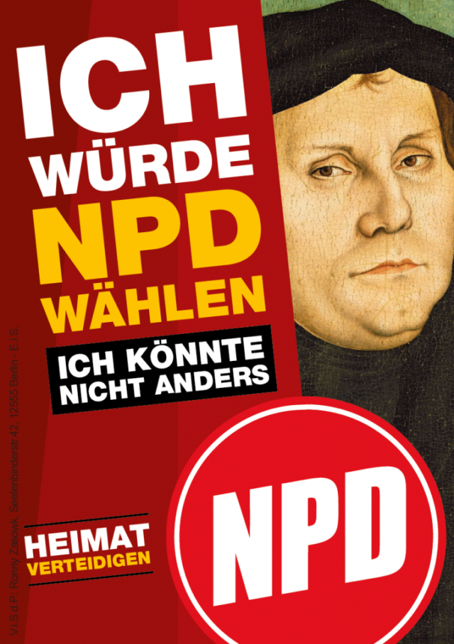 De omstreden Lutheraffiche © NPD