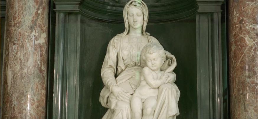 Maria met kind van Michelangelo, Onze-Lieve-Vrouwekerk Brugge. 