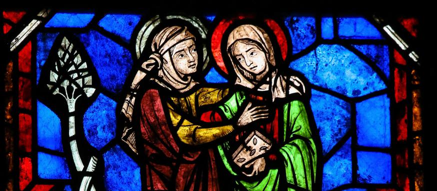 Maria en Elisabeth - brandglasraam 