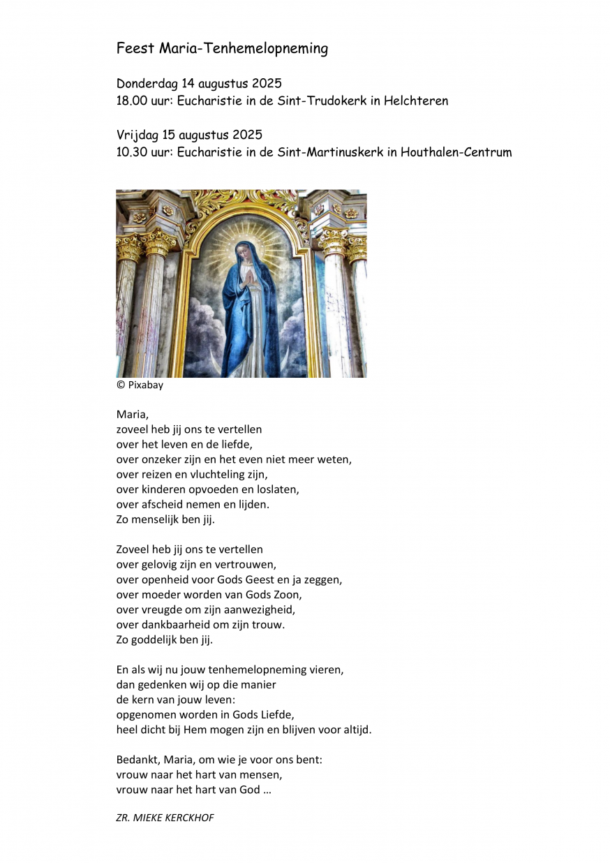 Maria-Tenhemelopneming - Houthalen 