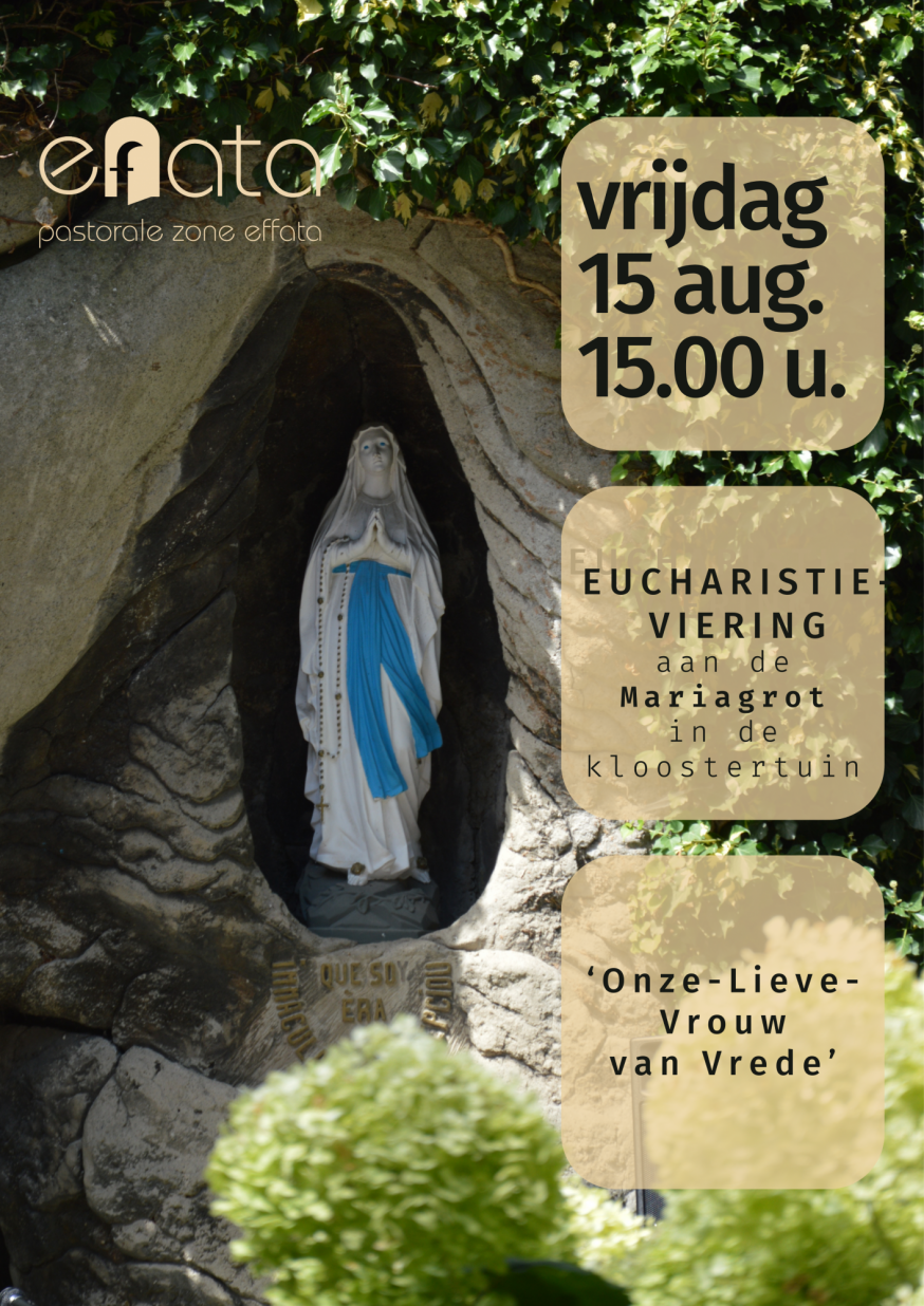 Welkom bij de Mariaviering aan de grot in de kloostertuin. 
