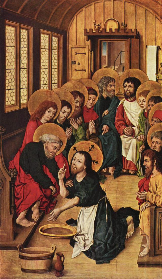 Christus wast de voeten van de apostelen (1475), Meister des Hausbuches © Gemäldegalerie Berlijn