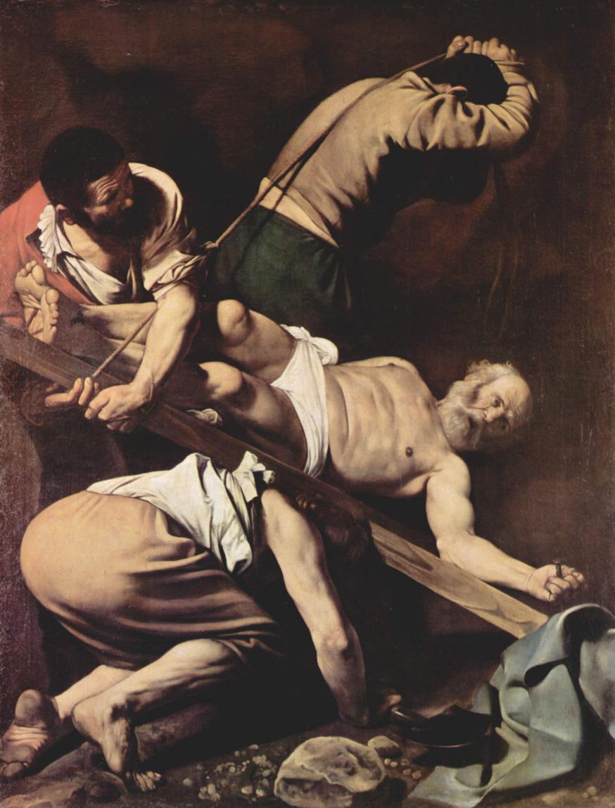 De kruisiging van Petrus (ca. 1604) door Caravaggio (1573-1610) © Wikimedia Commons