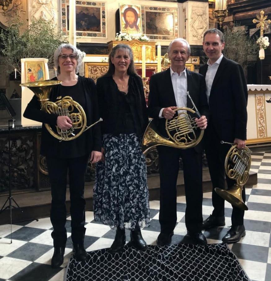Sabine Van Dingenen (hoorn), Nicole De Paepe (piano en orgel), Ernest Maes (hoorn), Michiel Van Camp (hoorn) 