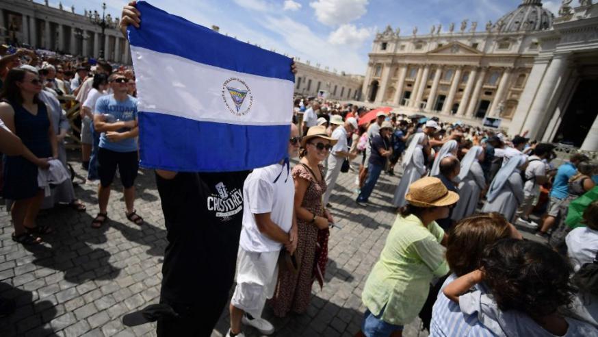 Nicaraguaanse gelovigen op het Sint-Pietersplein © Vatican Media