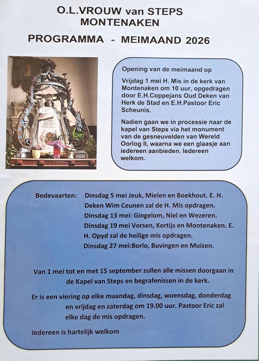 Vieringen Kapel van Steps Mei 2026 