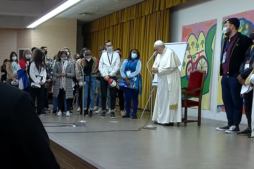 Ontmoeting met de jongeren van de Scholas Occurentes © Vatican Media