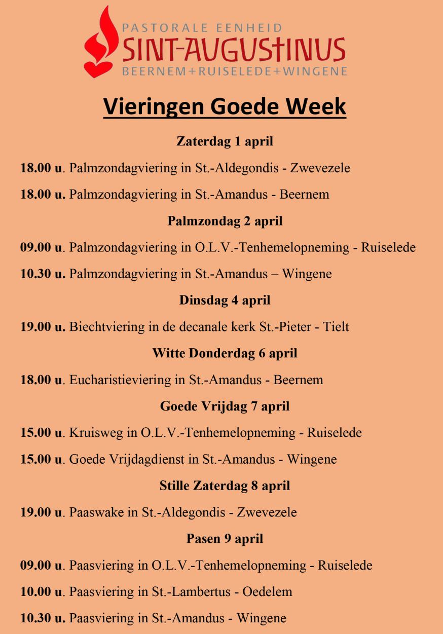 vieringen goede week 