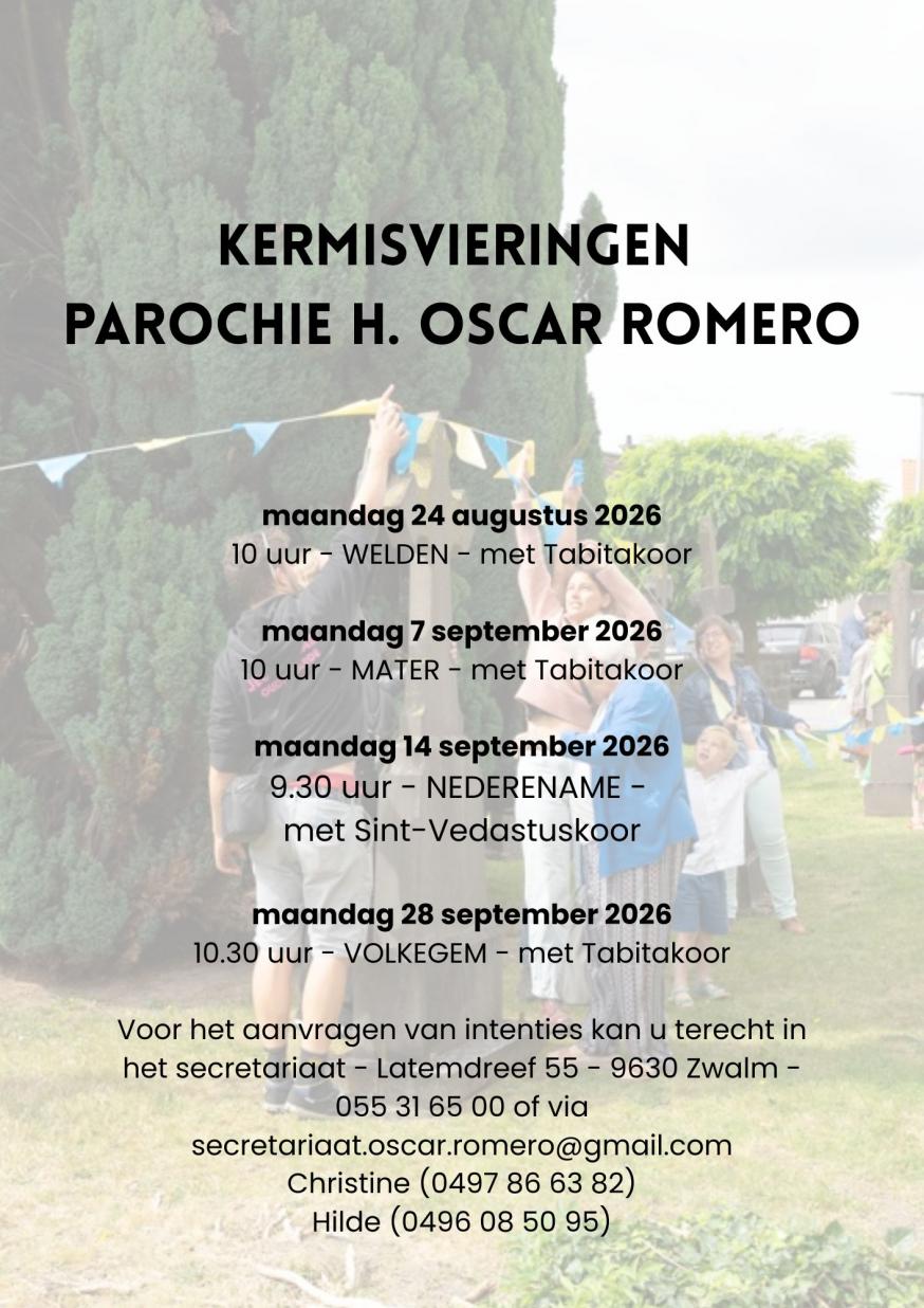 Kermisvieringen 2026 