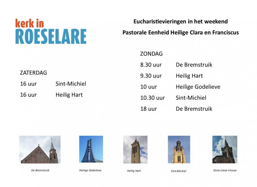 Overzicht eucharistievieringen Kerk-in-Roeselare 