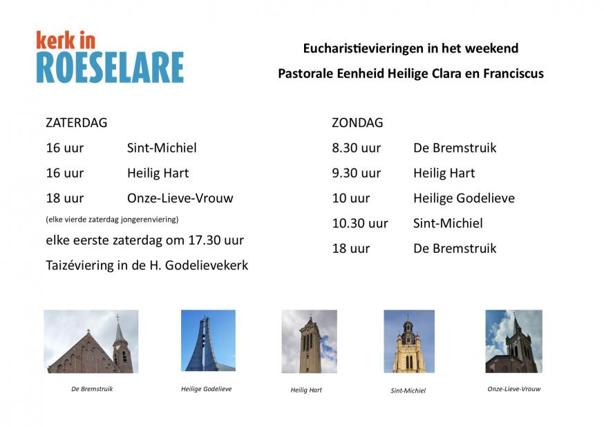 Overzicht eucharistievieringen Kerk-in-Roeselare 