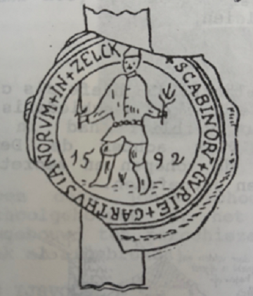Zegel van Zelk met de Heilige Pancratius 