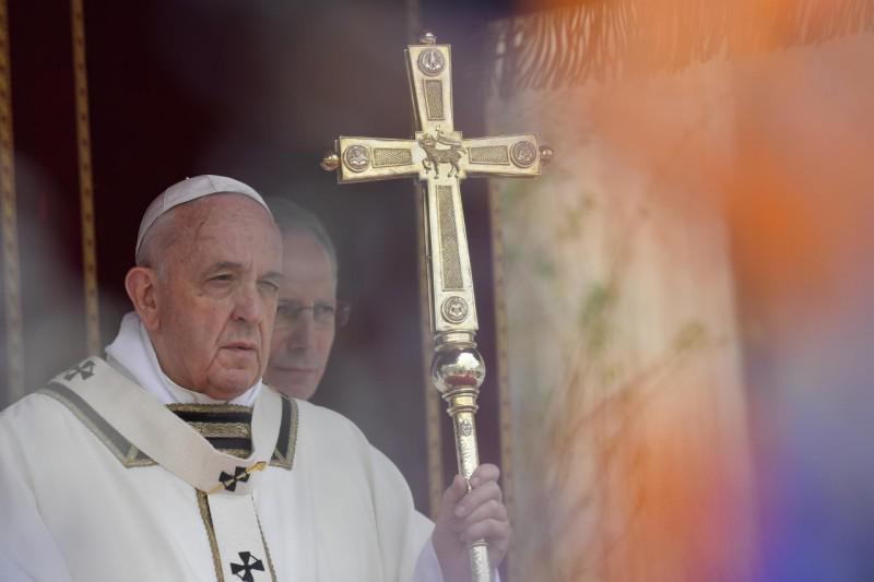 Paus Franciscus tijdens de paasviering in Rome © Vatican Media