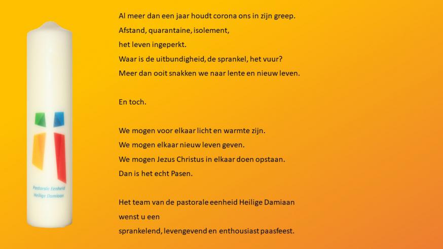 paaswens vanuit de PE Heilige Damiaan © PE Heilige Damiaan