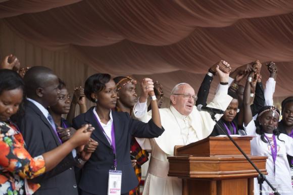 Paus Franciscus in Uganda © OSR/SIR