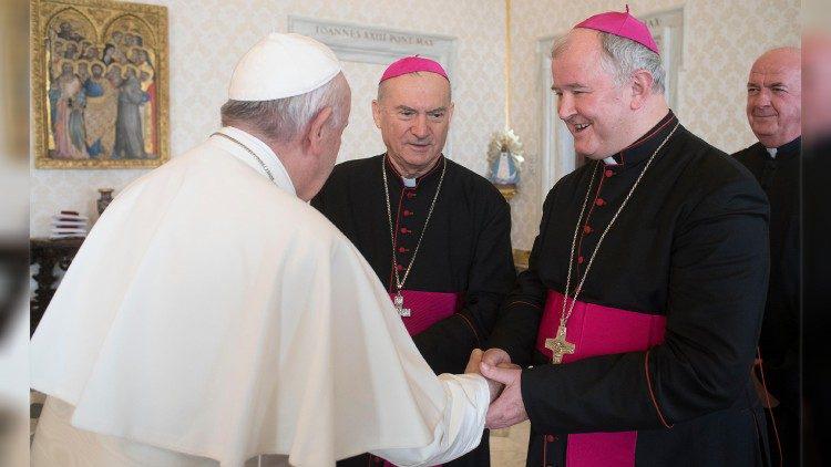 Aurel Percă op ad liminabezoek in Rome © Vatican Media Aurel Percă op ad liminabezoek in Rome © Vatican Media