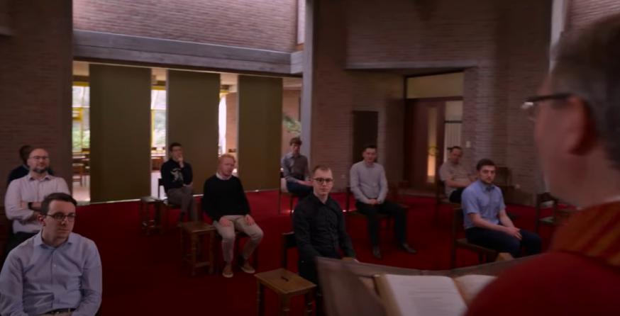 Still uit de videoclip over de priesteropleiding in het Johannes XXIII-seminarie in Leuven © Roepingenpastoraal