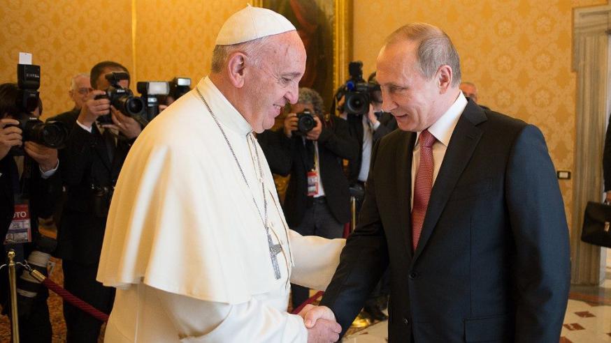 President Poetin en paus Franciscus © Vatican Media