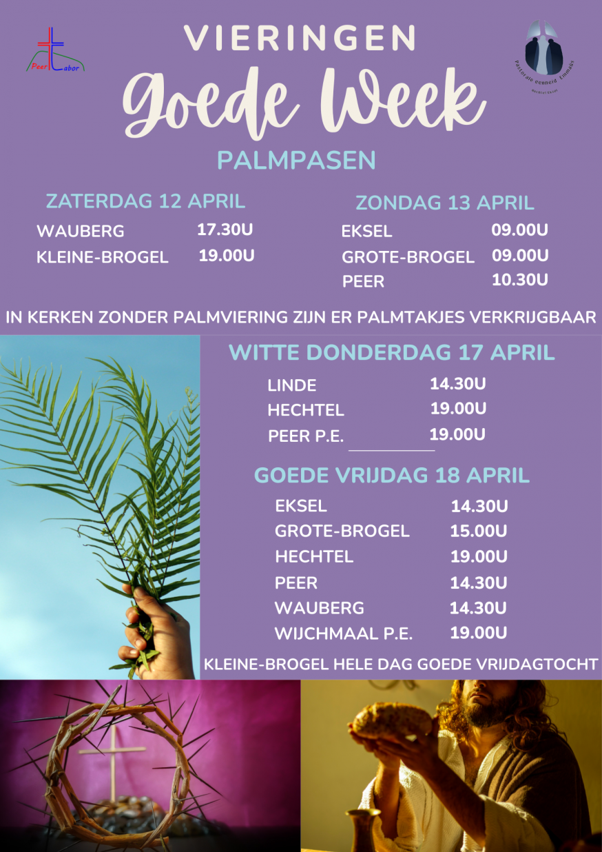 Programma Goede Week © PE Tabor Peer