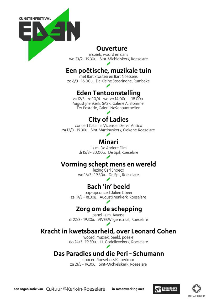 Kalender Eden Kunstenfestival 