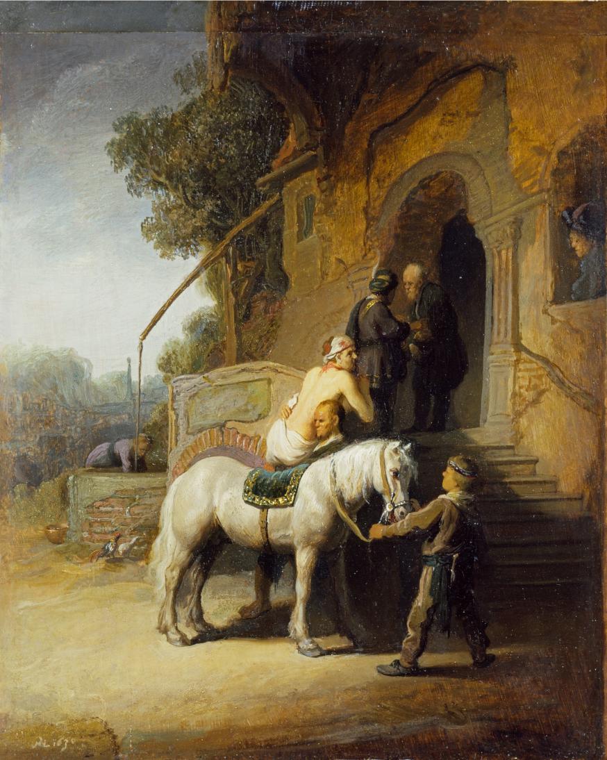 Rembrandts 'De Barmhartige Samaritaan' uit 1633. © Wikimedia Rembrandts 'De Barmhartige Samaritaan' uit 1633. © Wikimedia