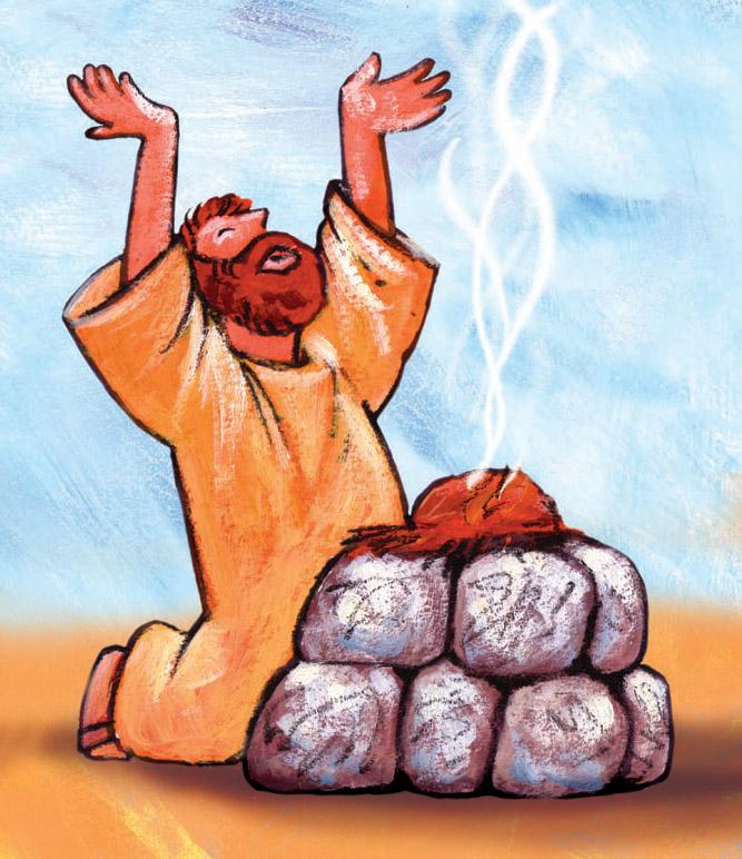 Abel offert zijn eerstgeboren lammetje © Roel Ottow