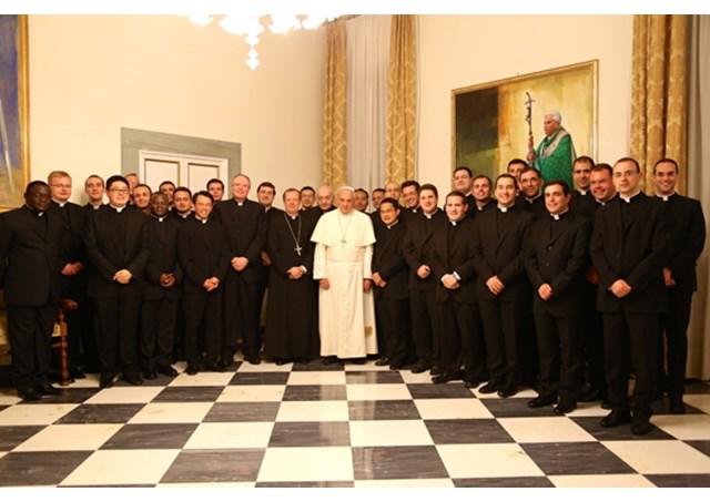 Paus Franciscus tijdens een vorige ontmoeting met de diplomaten © Radio Vaticana