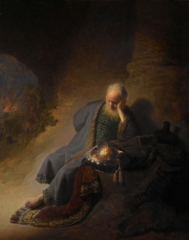Rembrandts 'Jeremia treurend over de verwoesting van Jeruzalem'.  © Rijksmuseum