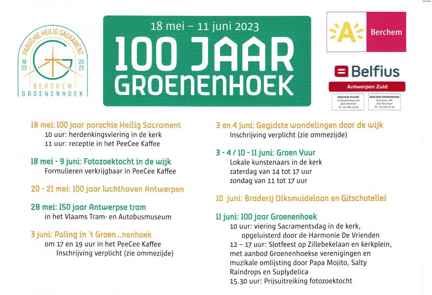 100 jaar Heilig Sacrament en Groenenhoek © Parochie Heilig Sacrament, Berchem-Groenenhoek